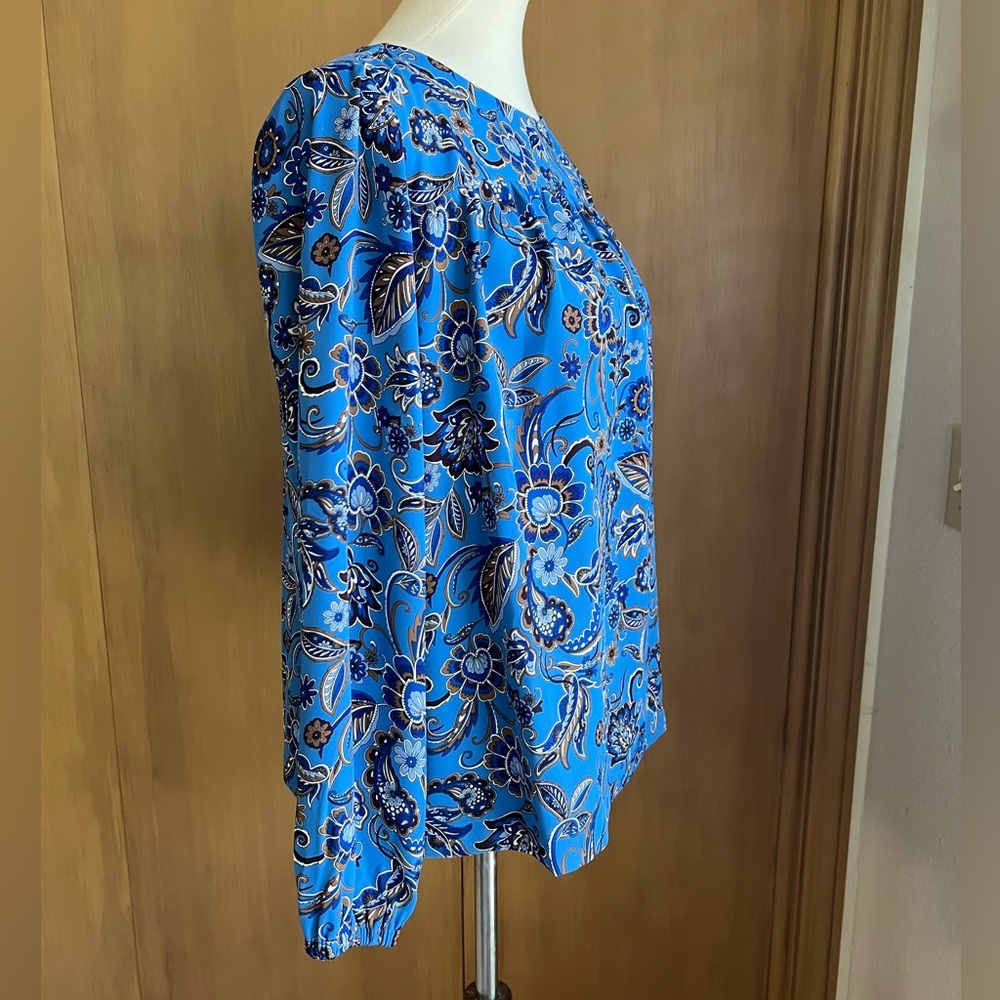 JJill Wearever long sleeve elastic cuffed blouse, small NWT
